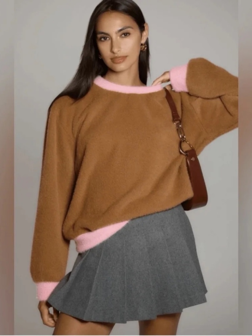 Maeve two tone fuzzy sweater